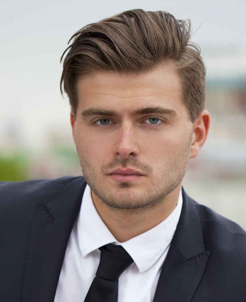 Ivy league evolved haircut with textured matte finish showing versatile classic styling