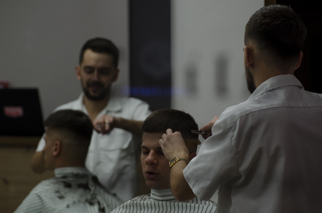 Professional low fade haircut transformation process