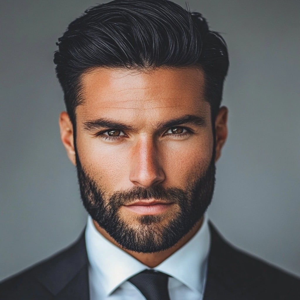 Traditional taper professional business mens haircut Queens NYC showing clean graduated sides for corporate professional style 2026