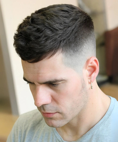 Dark Caesar crop with very short length and clean lines mens Queens 2026