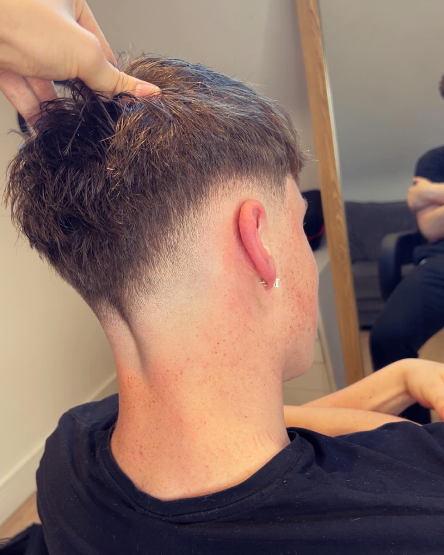 High drop fade haircut | curved high drop fade with artistic barbershop technique following natural skull shape