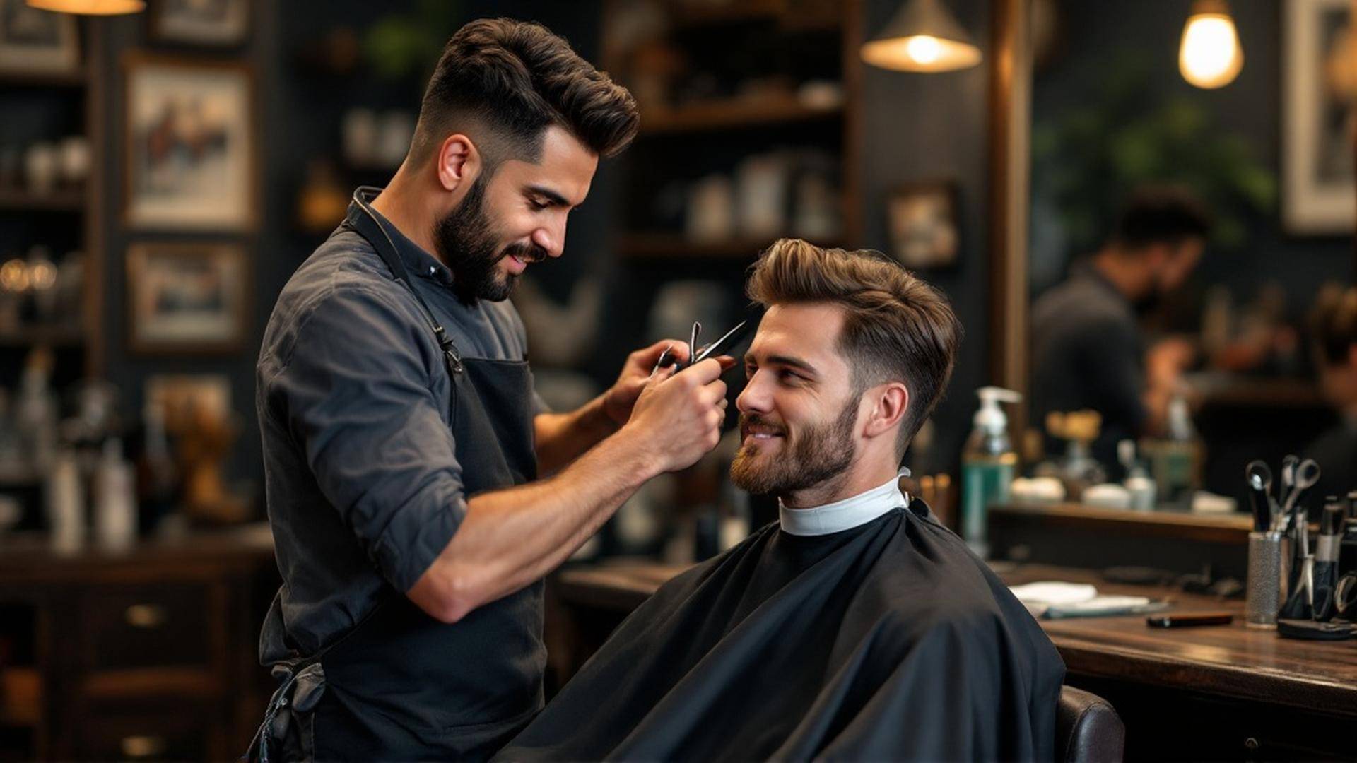 Low scissor fade haircut | scissor-over-comb fade technique creating soft natural blend without clippers