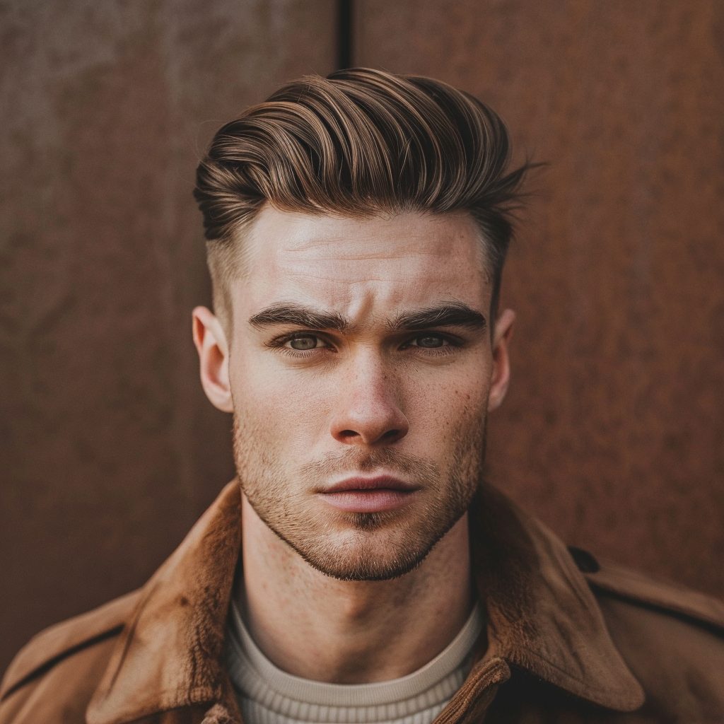 Burst fade haircut | curved burst fade wrapping around ear for mohawk faux hawk hairstyles with artistic shape